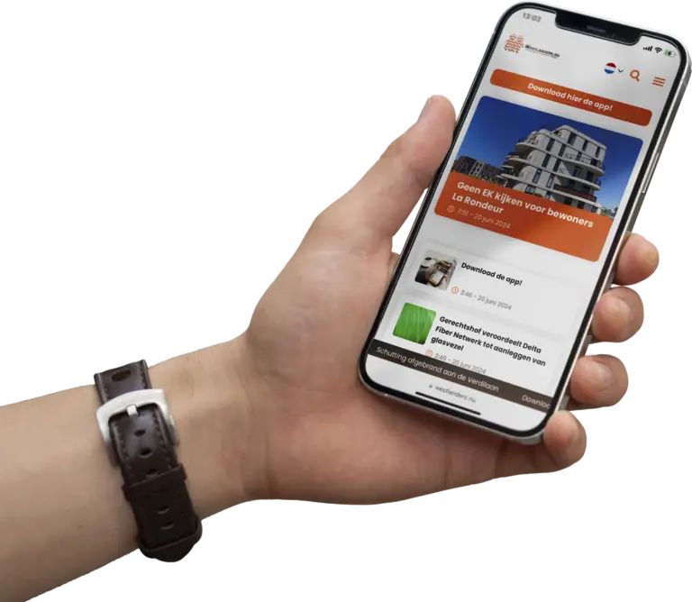 Westlanders.nu telefoon mockup