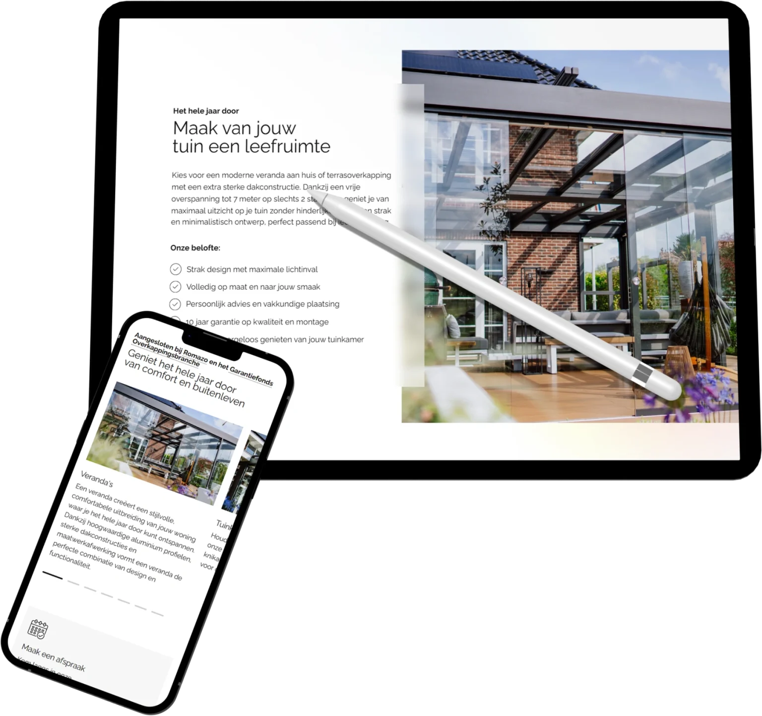 Westland Veranda’s en Zonwering website case