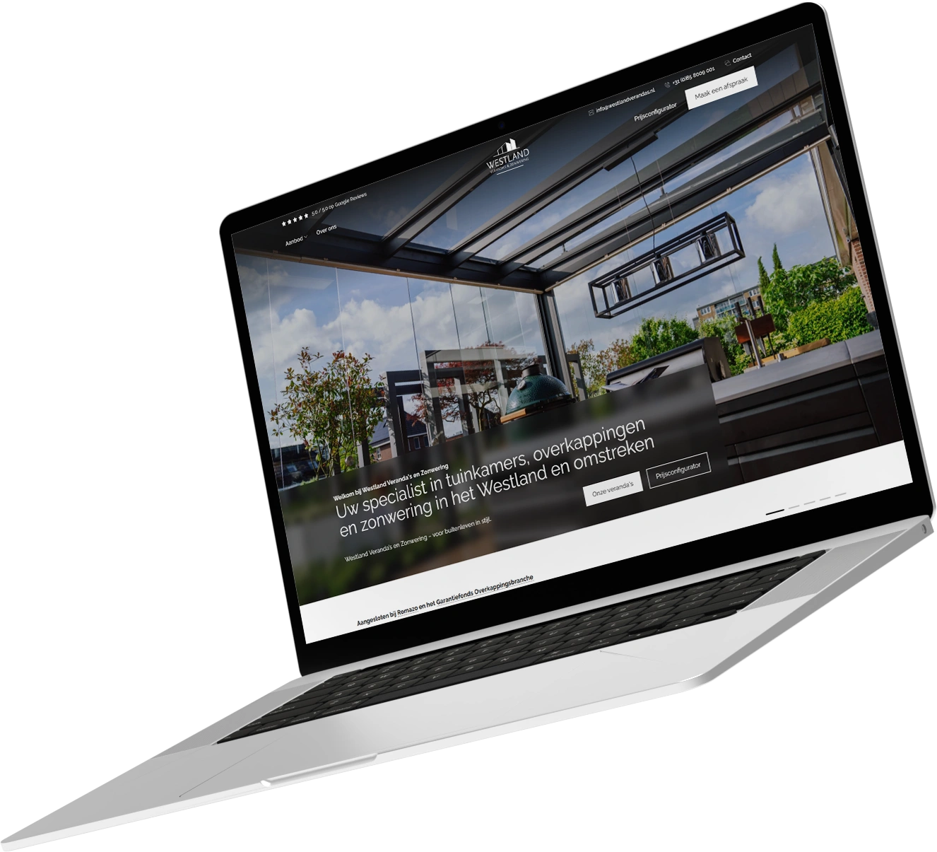 Westland Veranda’s en Zonwering website ontwikkeling case